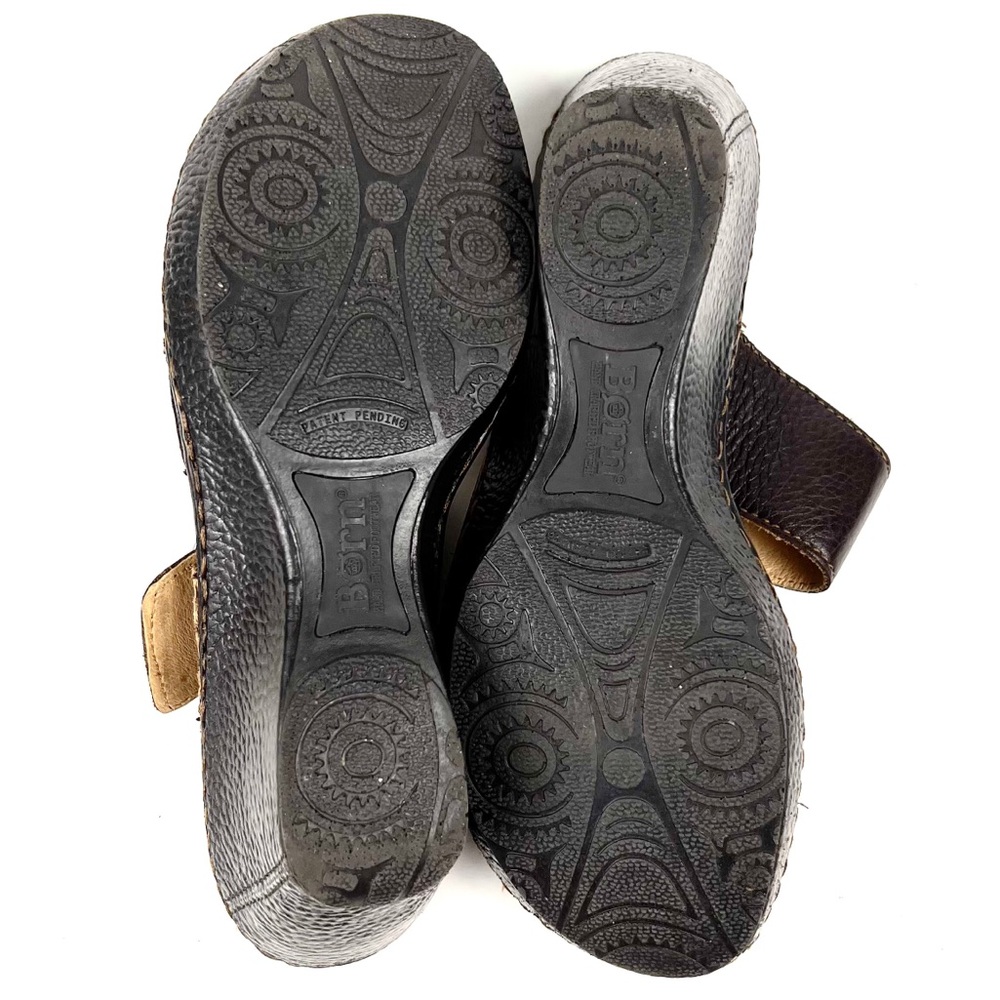 Born Dark Brown Leather Thong Wedge Sandal Size 8 - Picture 5 of 7